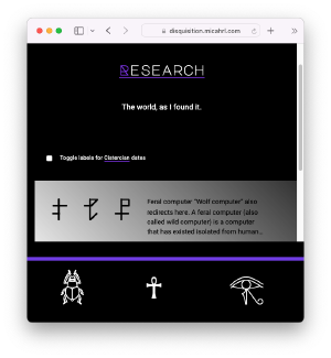 The Disquisition research page without decimal date labels