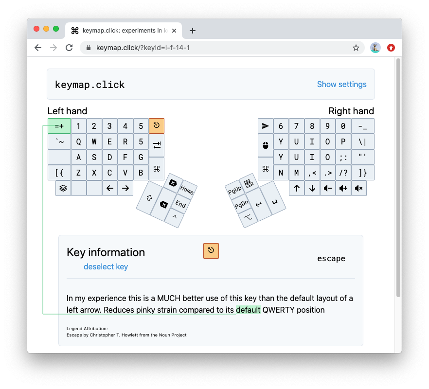 Screenshot of keymap.click