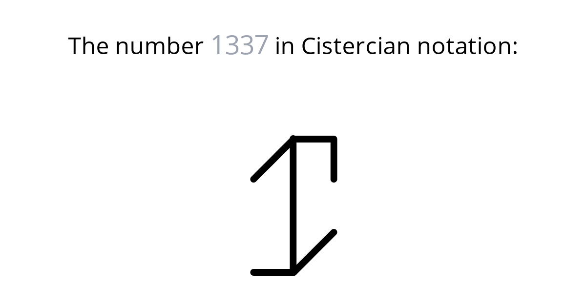 1337 in Cistercian numerals