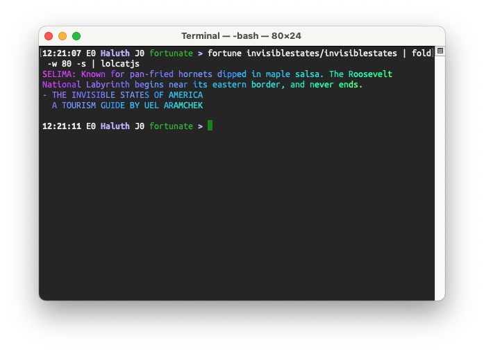 A screenshot of fortune running in a terminal