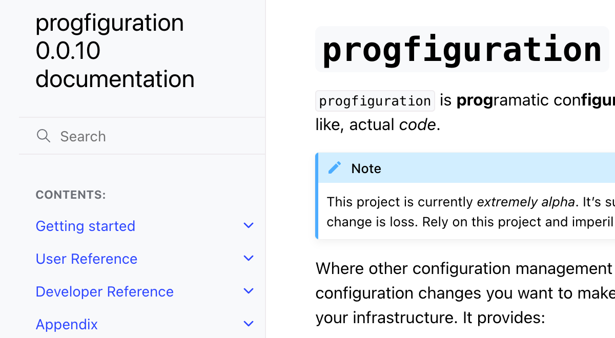 Screenshot for progfiguration